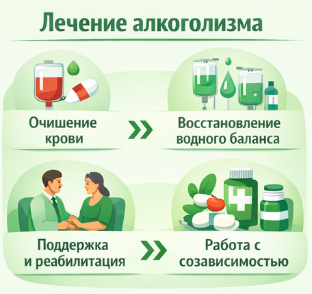 лечение алкоголизма в Дрезне этапы
